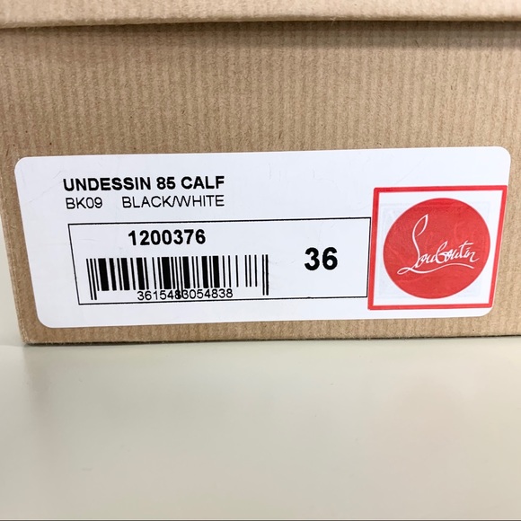 Christian Louboutin Black/White Undessin 85 Calf - Picture 7 of 8